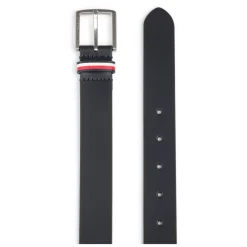 Tommy Hilfiger e leren riem met driekleurige lus