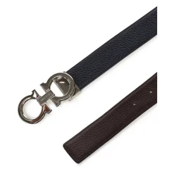 Heren Ferragamo Blauwe Omkeerbare Leren Riem