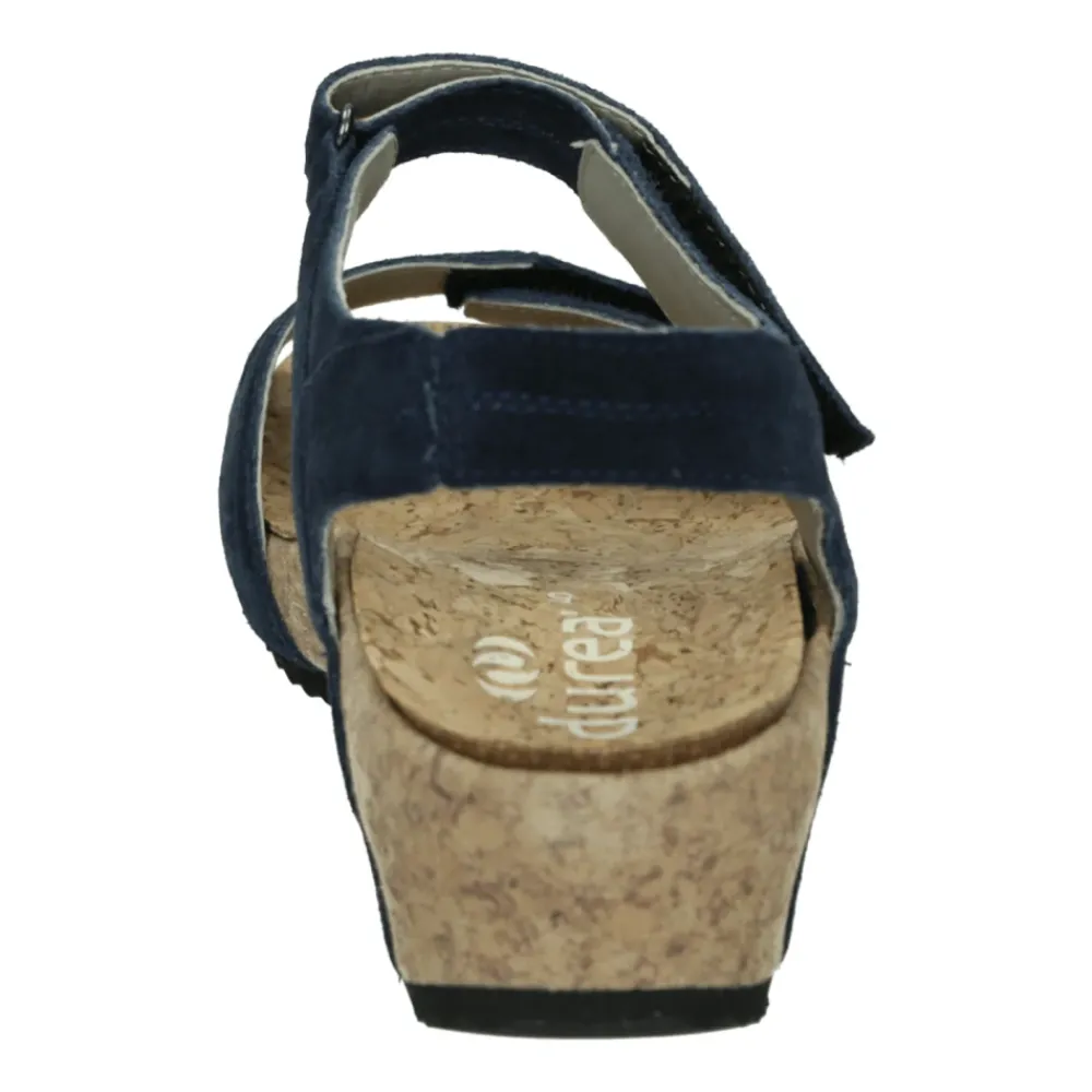 DAMES Durea Sleehakken^e Suède Sandaal met Uitneembaar Voetbed