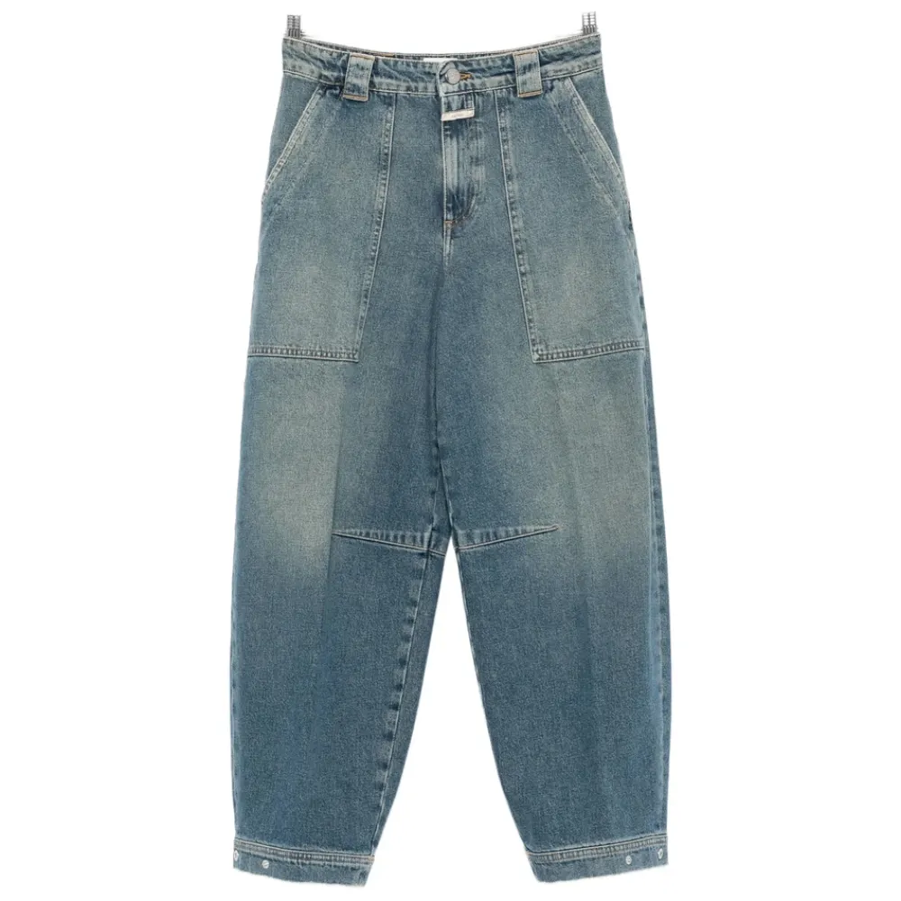 DAMES Closed e Utility Pocket Katoenen Jeans