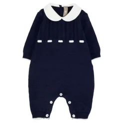 Little Bear Jumpsuits^e wollen jumpsuit met Peter Pan-kraag