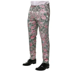 Heren Dolce & Gabbana Broeken^Bloemen Jacquard Tapered Broek Multicolor