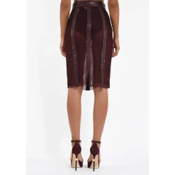 DAMES Elisabetta Franchi Bloemen kant midi rok met broekje