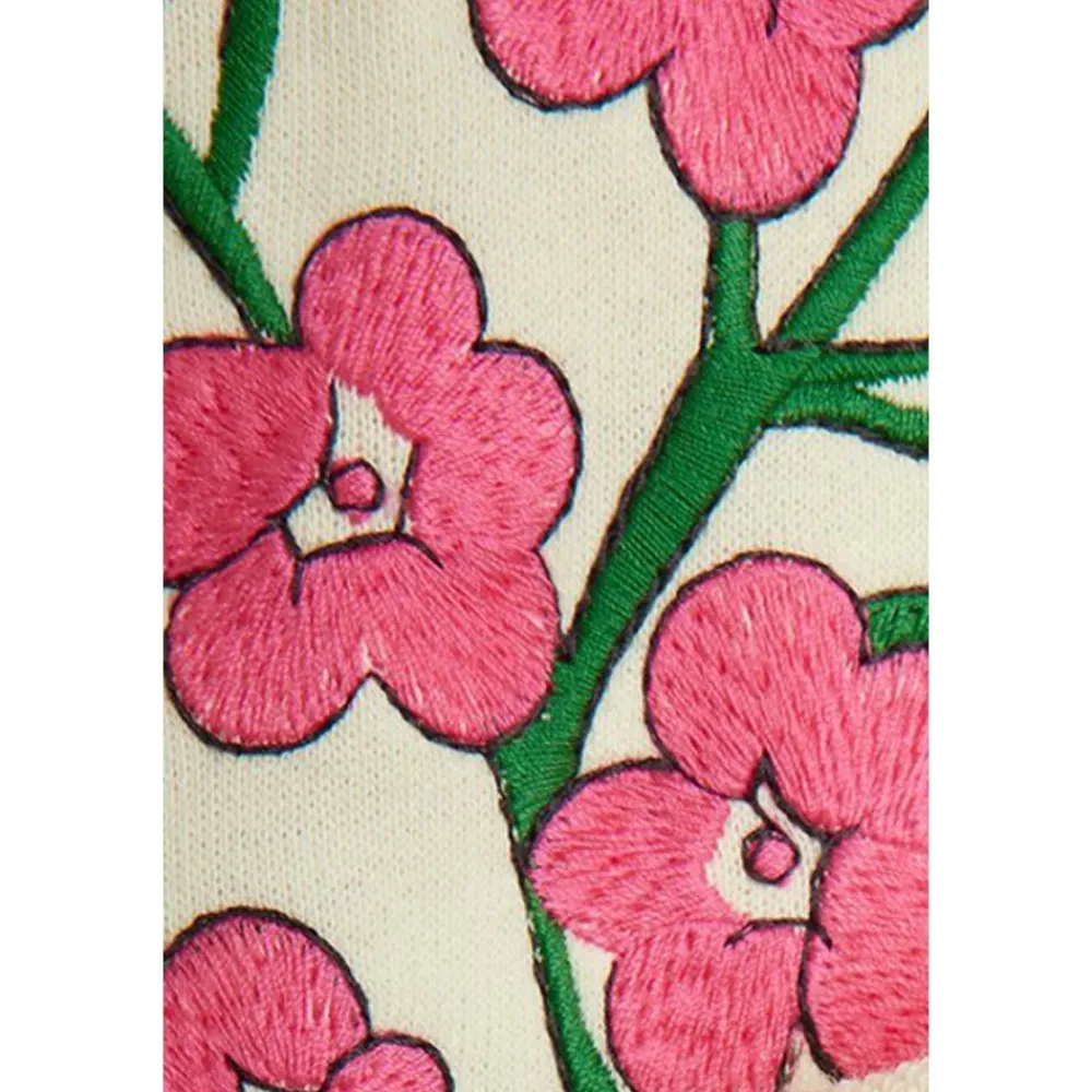 Mini Rodini Bovenkleding^Blouse met een kleurrijk geborduurd bloemmotief