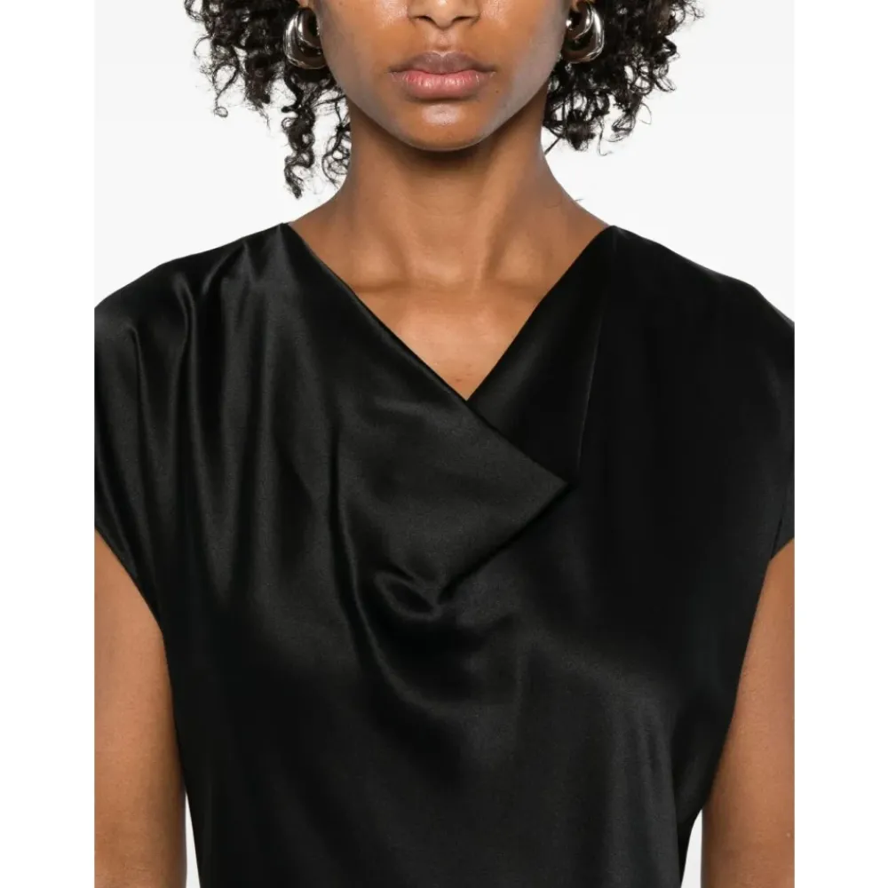 DAMES Vince Blouse met gedrapeerde hals