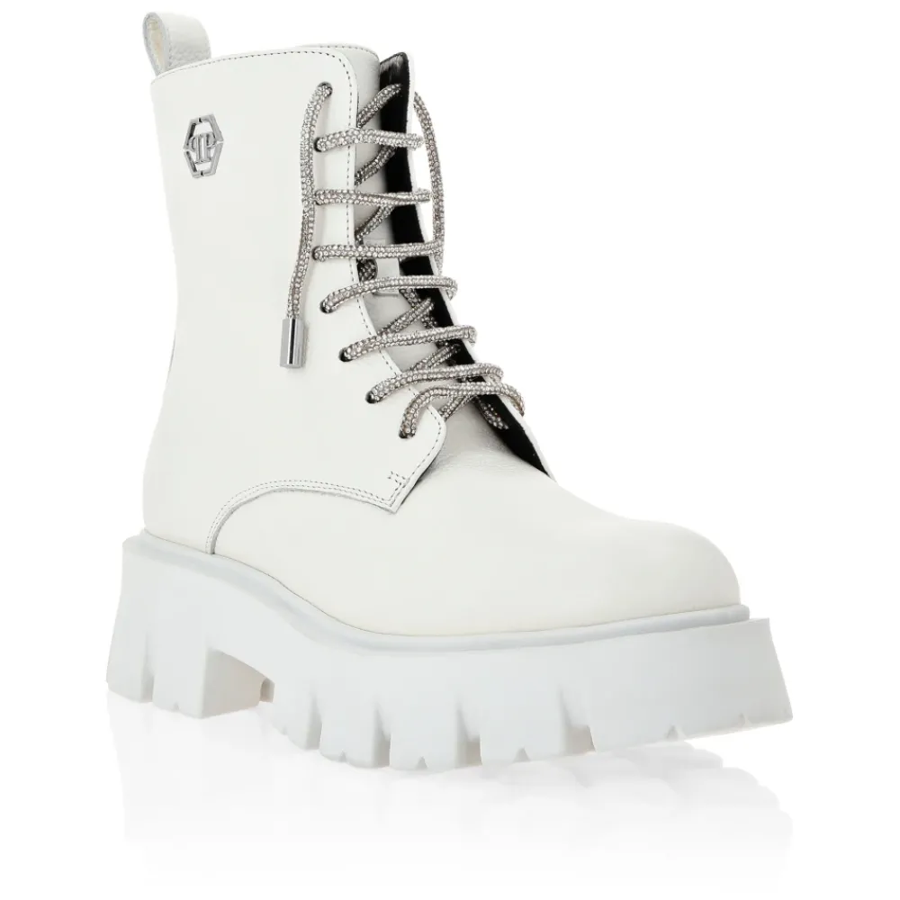 DAMES Philipp Plein Boots Mid Flat Hexagon