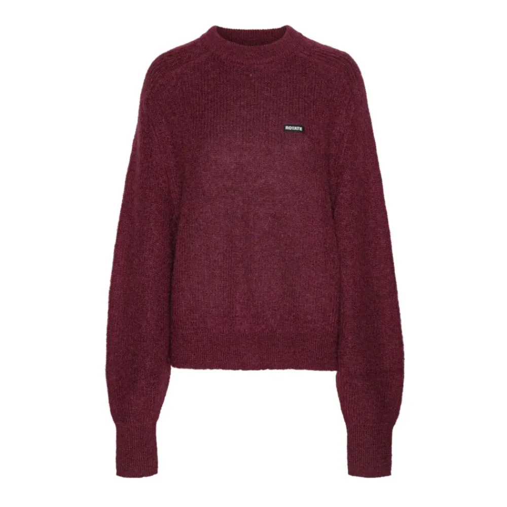 DAMES ROTATE Birger Christensen Truien & Vesten^Bordeaux Ballonmouw Gebreide Trui