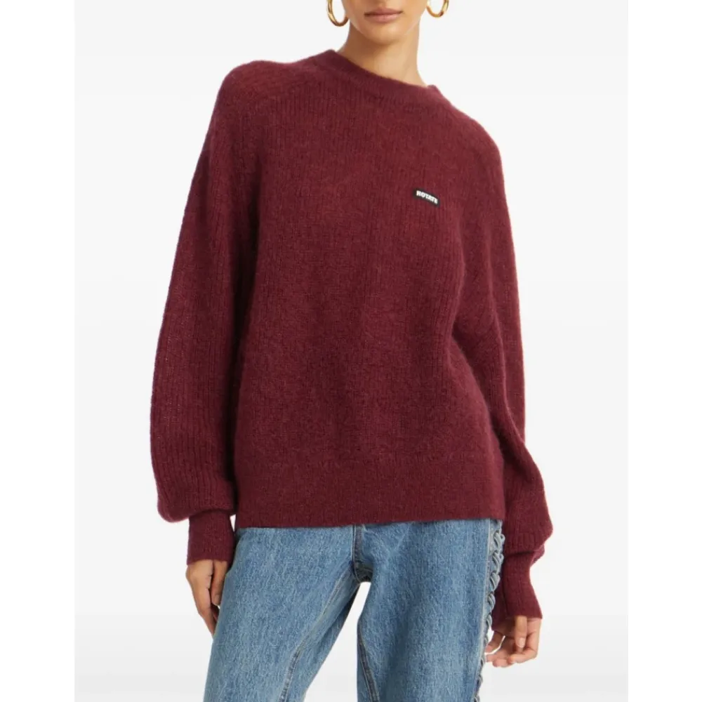 DAMES ROTATE Birger Christensen Truien & Vesten^Bordeaux Ballonmouw Gebreide Trui