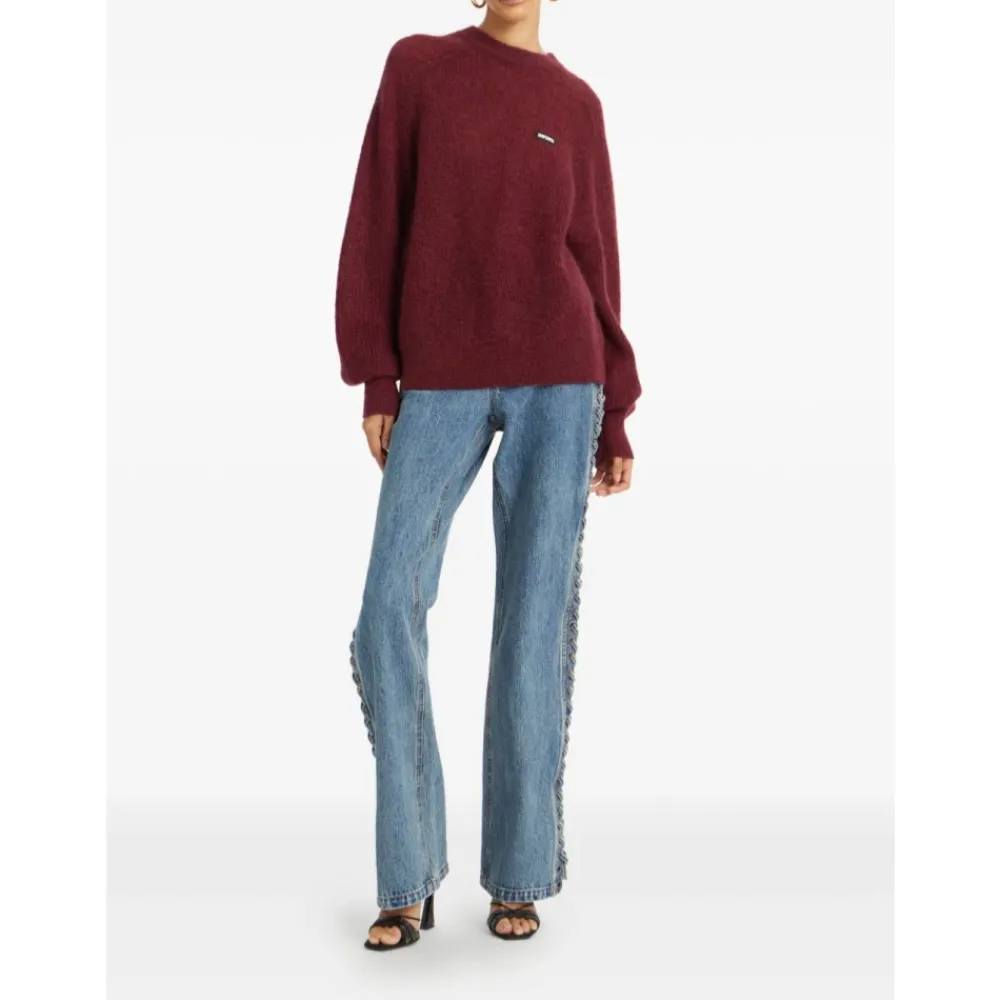 DAMES ROTATE Birger Christensen Truien & Vesten^Bordeaux Ballonmouw Gebreide Trui