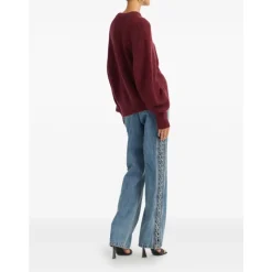 DAMES ROTATE Birger Christensen Truien & Vesten^Bordeaux Ballonmouw Gebreide Trui
