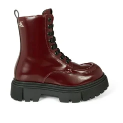 Calvin Klein Laarzen^Bordeaux Biker Boots met Logo Detail
