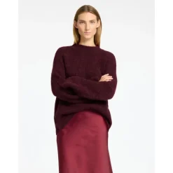 DAMES Selected Femme Truien & Vesten^Bordeaux Gebreide Trui Zinfandel Stijl