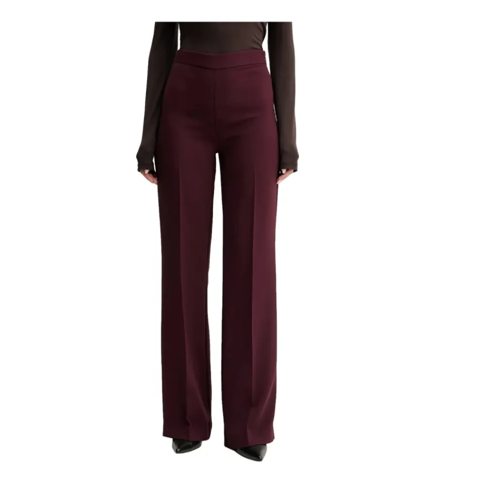 DAMES Twinset Broeken^Bordeaux Geplooide Broek