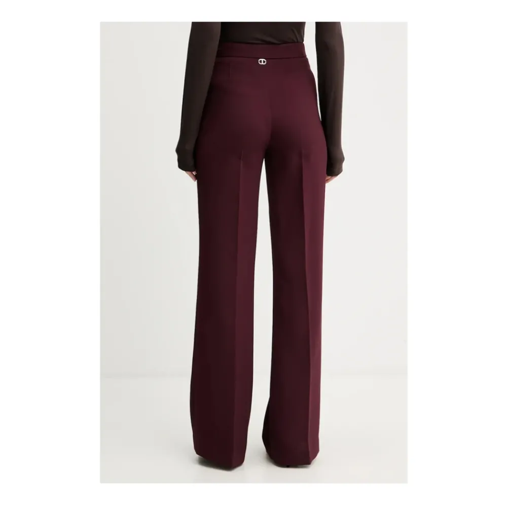 DAMES Twinset Broeken^Bordeaux Geplooide Broek