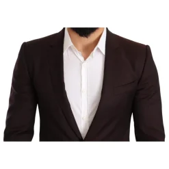 Heren Dolce & Gabbana Bordeaux Gestreept Slim Fit Pak