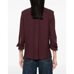 DAMES Elisabetta Franchi Blouses^Bordeaux Klassieke Kraag Shirt Charme Details