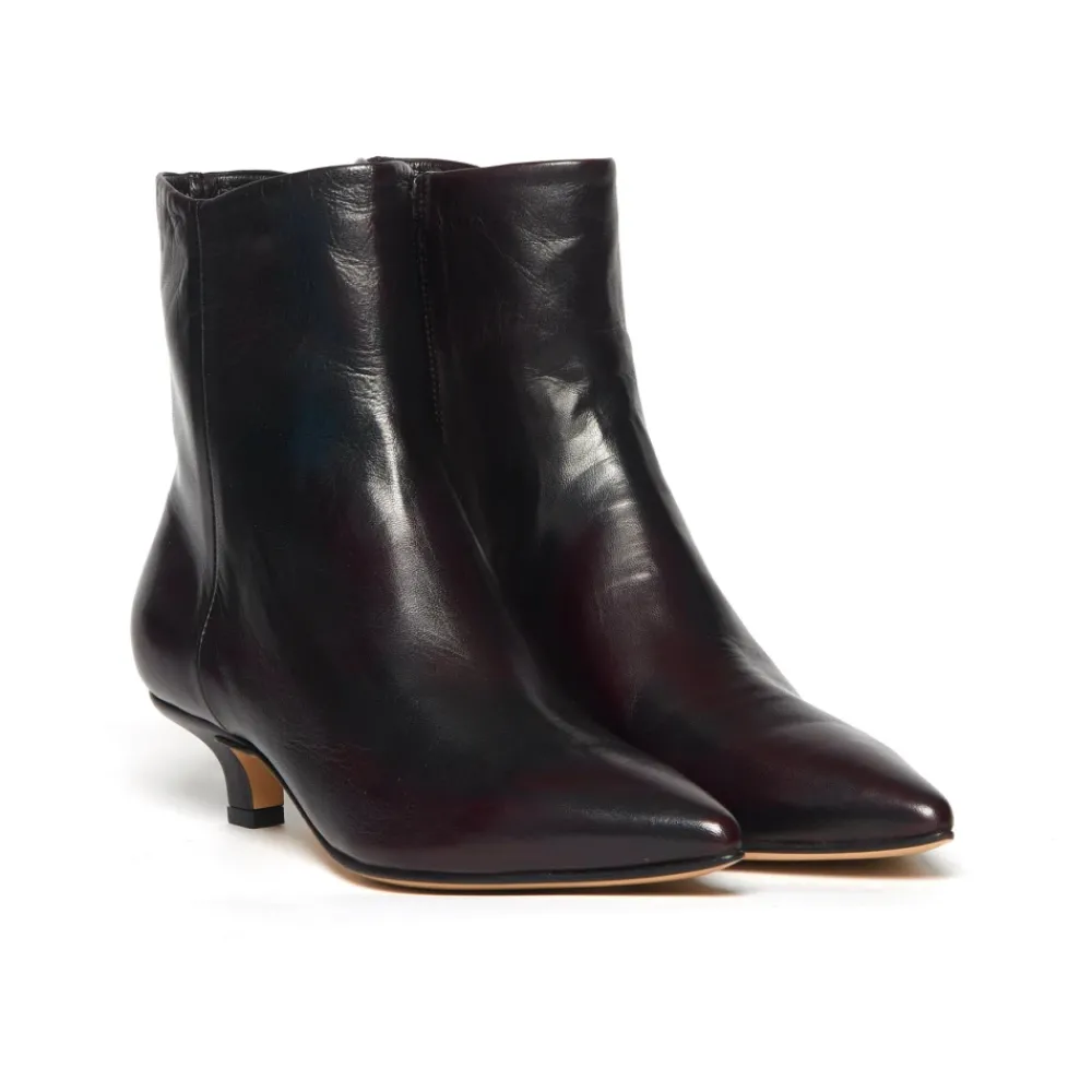 DAMES Pomme D'or Enkellaarsjes^Bordeaux Leder Enkellaarsjes