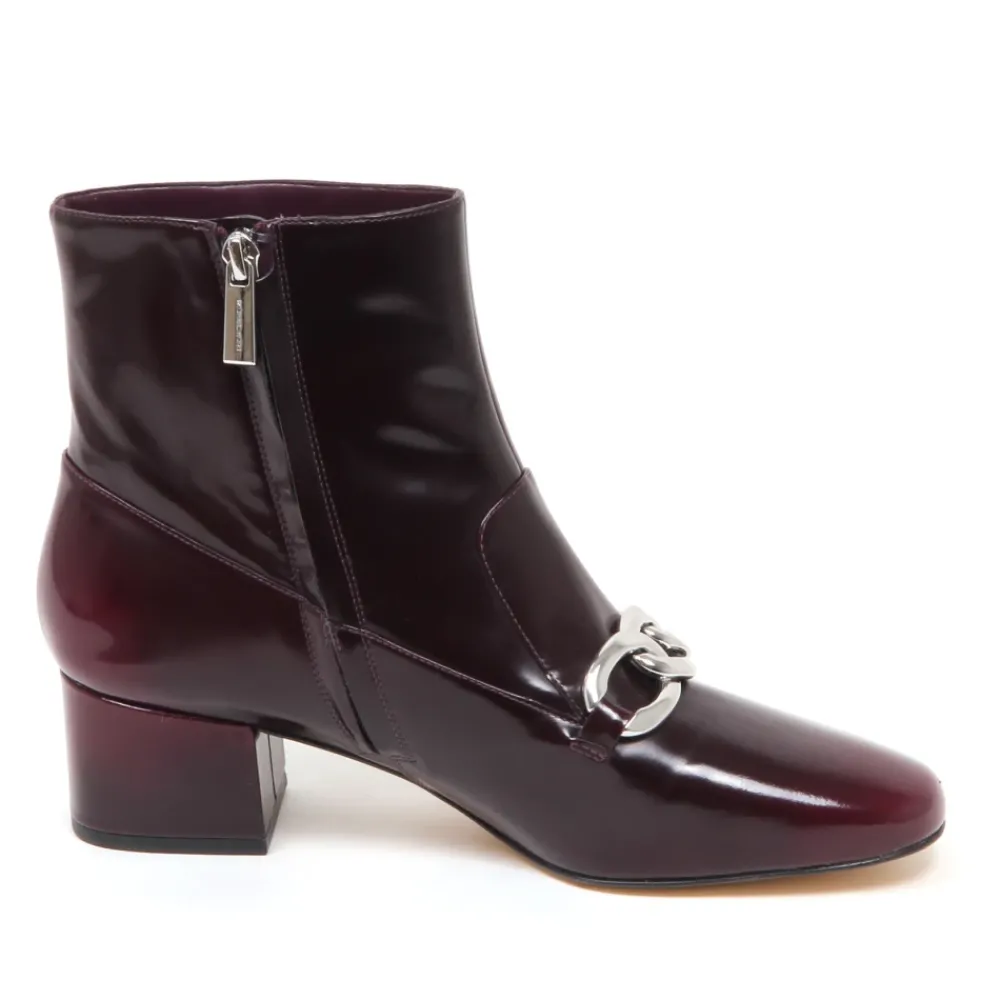 DAMES Michael Kors Enkellaarsjes^Bordeaux Leren Enkellaars