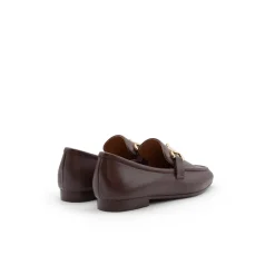 DAMES Bibi Lou Bordeaux Leren Mocassin met Gouden Klem
