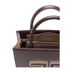 DAMES Elisabetta Franchi Handtassen^Bordeaux Logo In reliëf Handtas