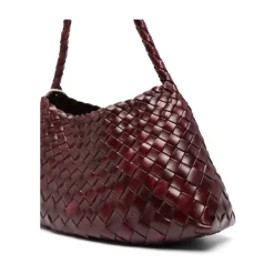 DAMES Dragon Diffusion Bordeaux Rode Leren Geweven Handtas