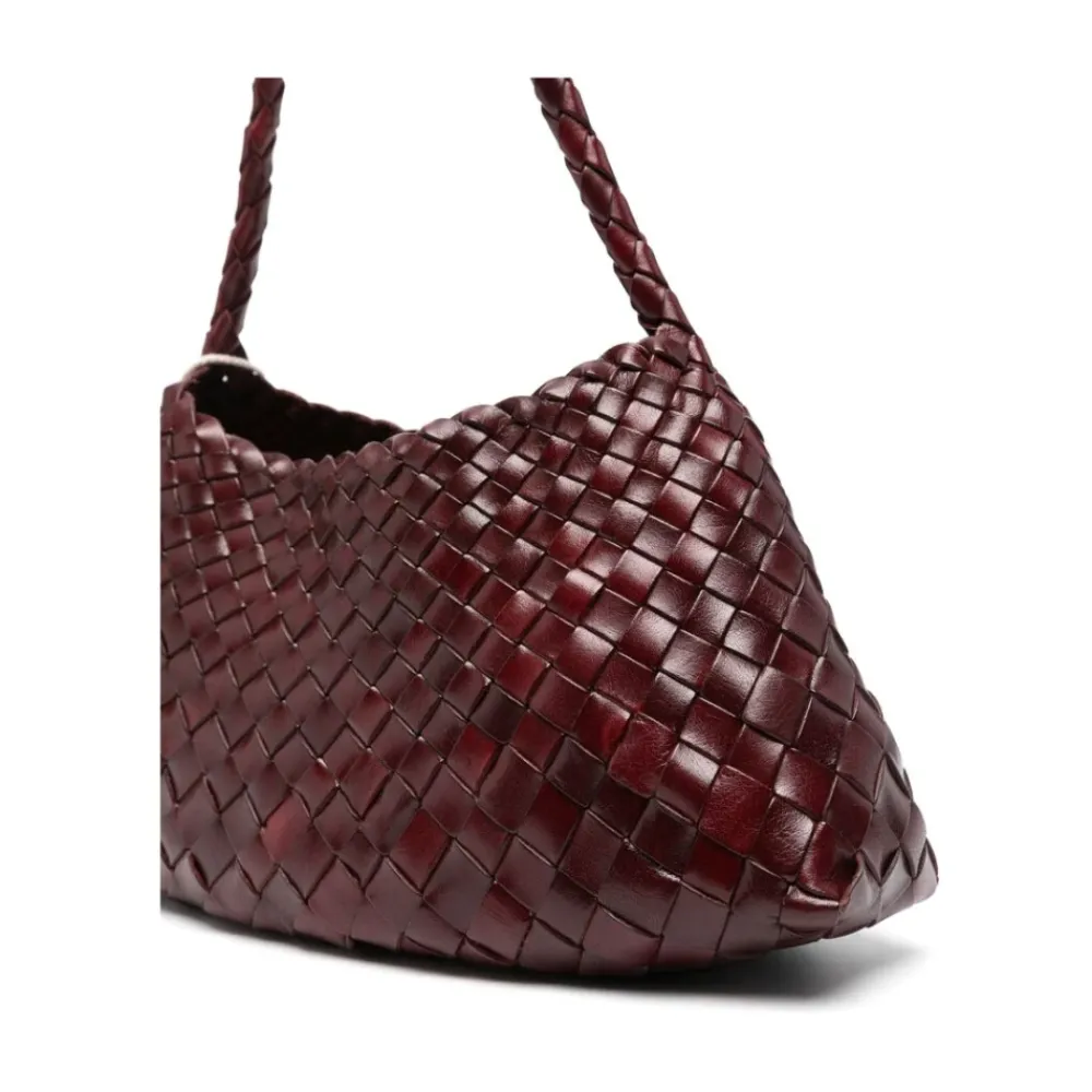 DAMES Dragon Diffusion Bordeaux Rode Leren Geweven Handtas