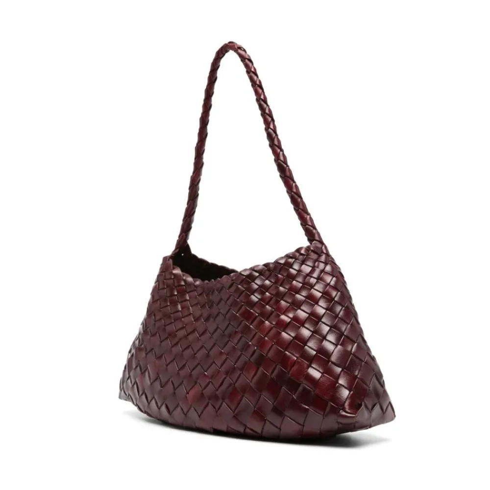 DAMES Dragon Diffusion Bordeaux Rode Leren Geweven Handtas