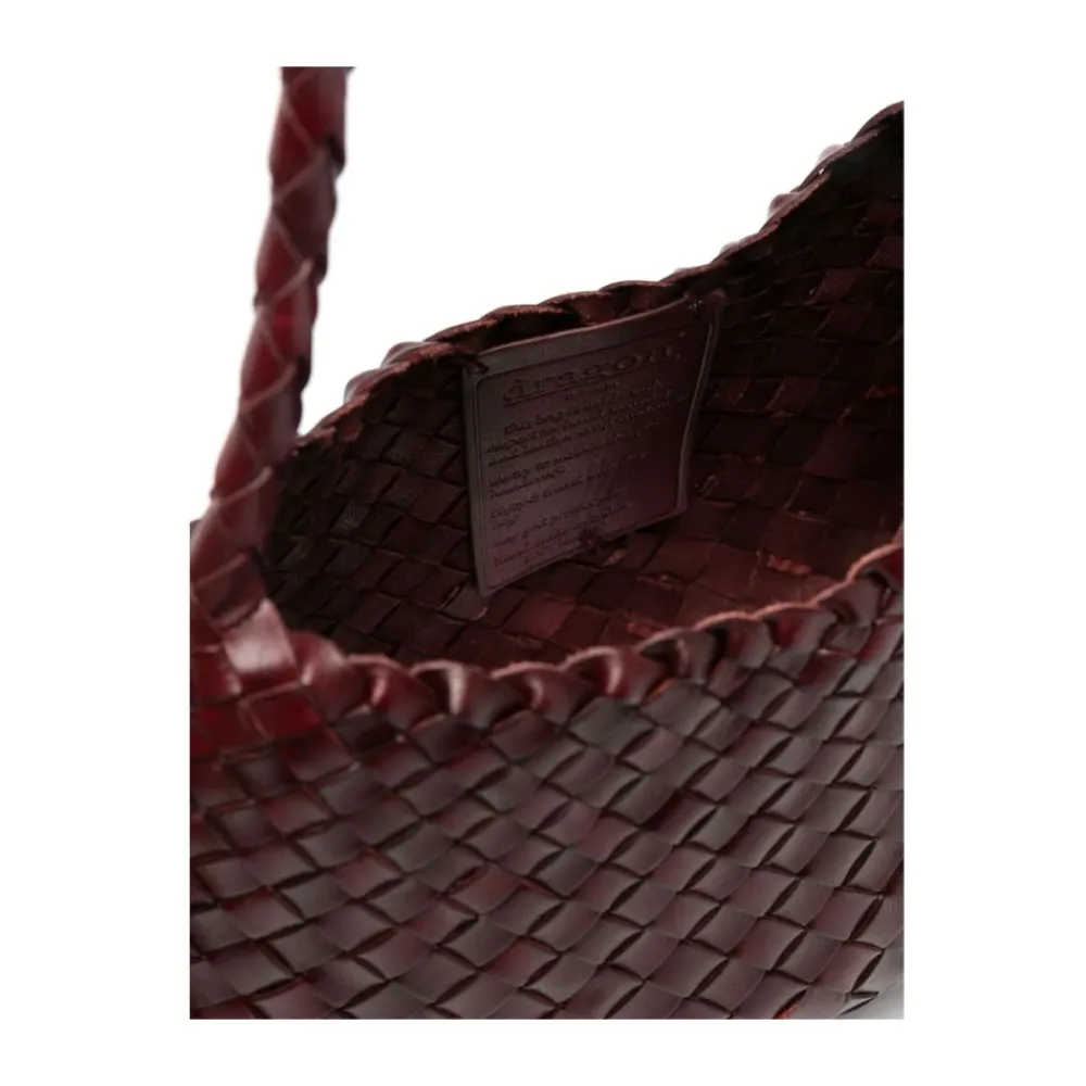 DAMES Dragon Diffusion Bordeaux Rode Leren Geweven Handtas