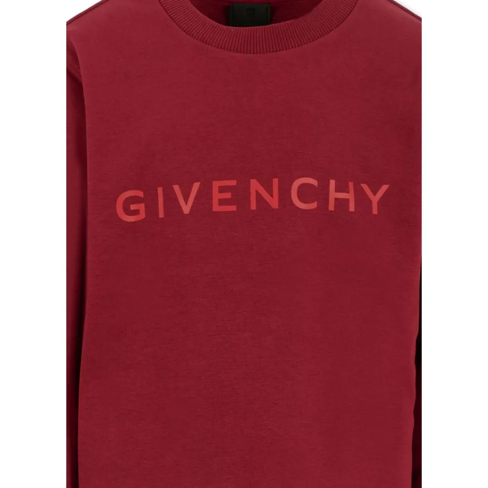 Givenchy Bovenkleding^Bordeaux Ronde Hals Sweatshirt met Logo