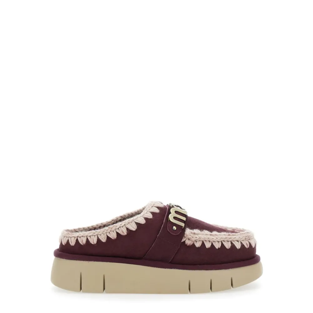DAMES Mou Loafers^Bordeaux Sandalen met Bounce Clog Logo