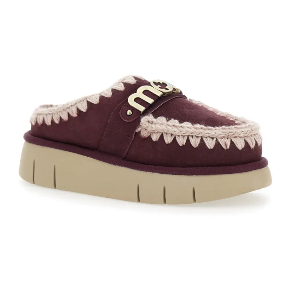 DAMES Mou Loafers^Bordeaux Sandalen met Bounce Clog Logo