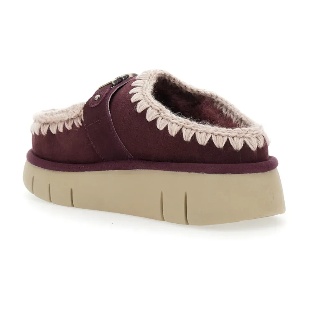 DAMES Mou Loafers^Bordeaux Sandalen met Bounce Clog Logo