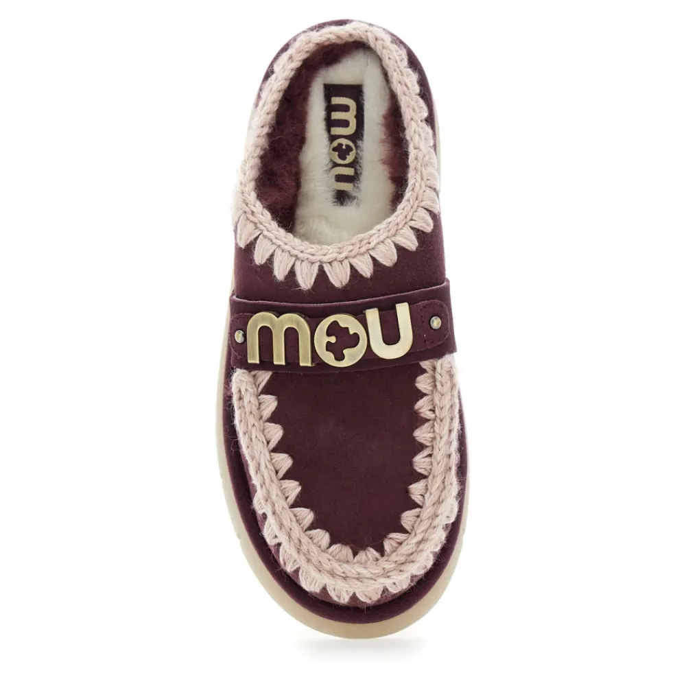DAMES Mou Loafers^Bordeaux Sandalen met Bounce Clog Logo