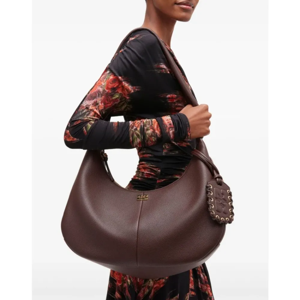 DAMES Ganni Bordeaux Schoudertas Stijlvol en veelzijdig