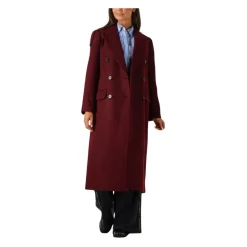 DAMES Haute L'Amitié Trenchcoats & Mantels^Bordeaux Wollen Jas voor Vrouwen