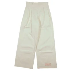 Elisabetta Franchi Broeken & Jeans^Boter-gekleurde hoge taille broek met uitlopende pijpen