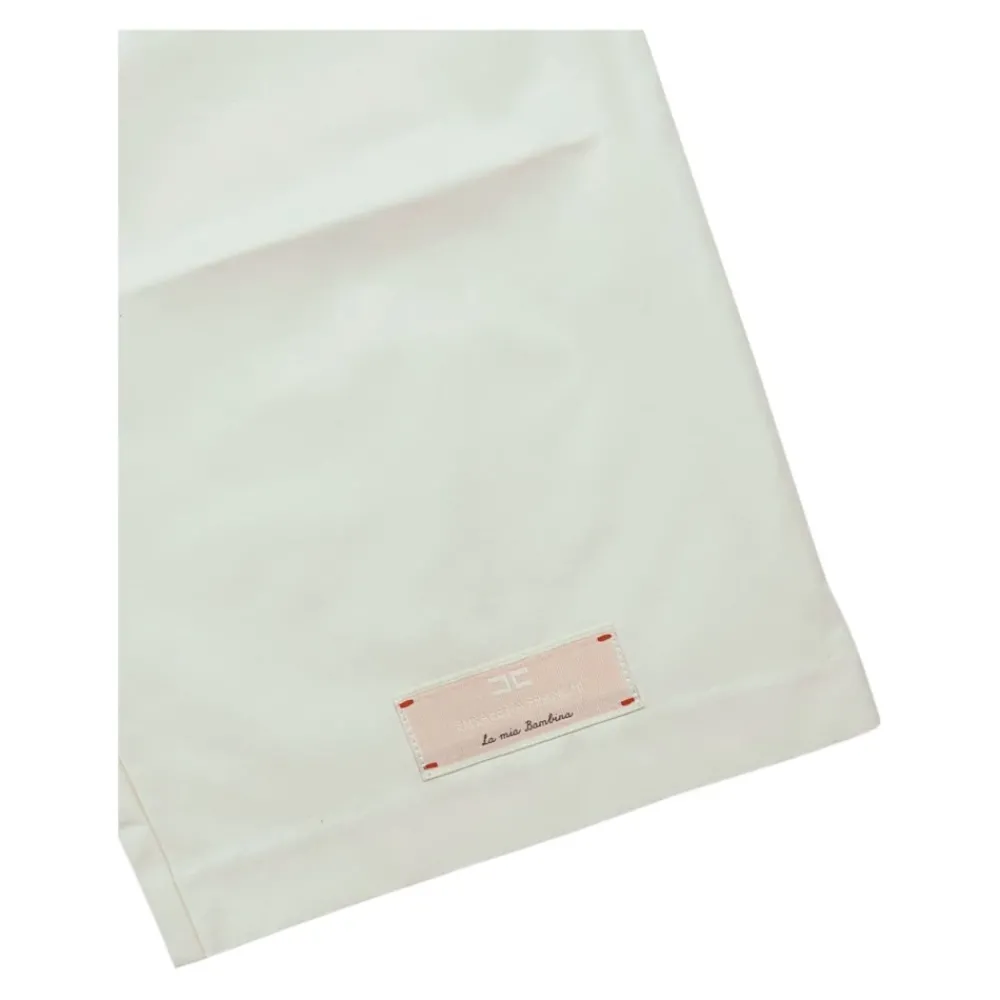 Elisabetta Franchi Broeken & Jeans^Boter-gekleurde hoge taille broek met uitlopende pijpen