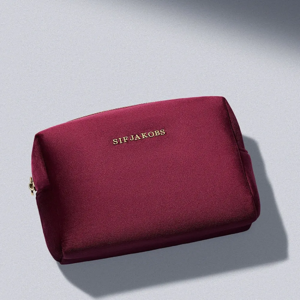 DAMES Sif Jakobs Jewellery Bourgondische fluwelen make-uptas