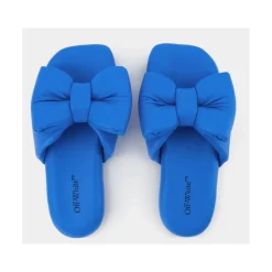 DAMES Off White Bow Padded Slides