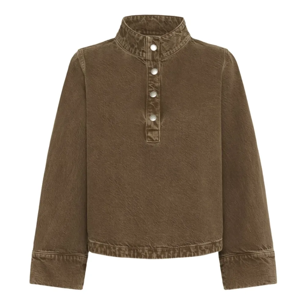 DAMES My Essential Wardrobe Blouses^Boxy Shirt Tabaks Gewassen