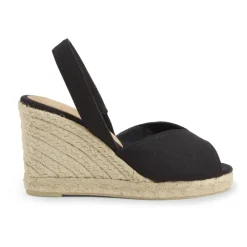 DAMES Castañer Sleehakken^Brisa - katoenen sandalen met 9 cm sleehak.