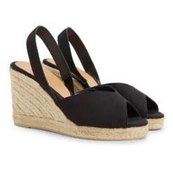 DAMES Castañer Sleehakken^Brisa - katoenen sandalen met 9 cm sleehak.