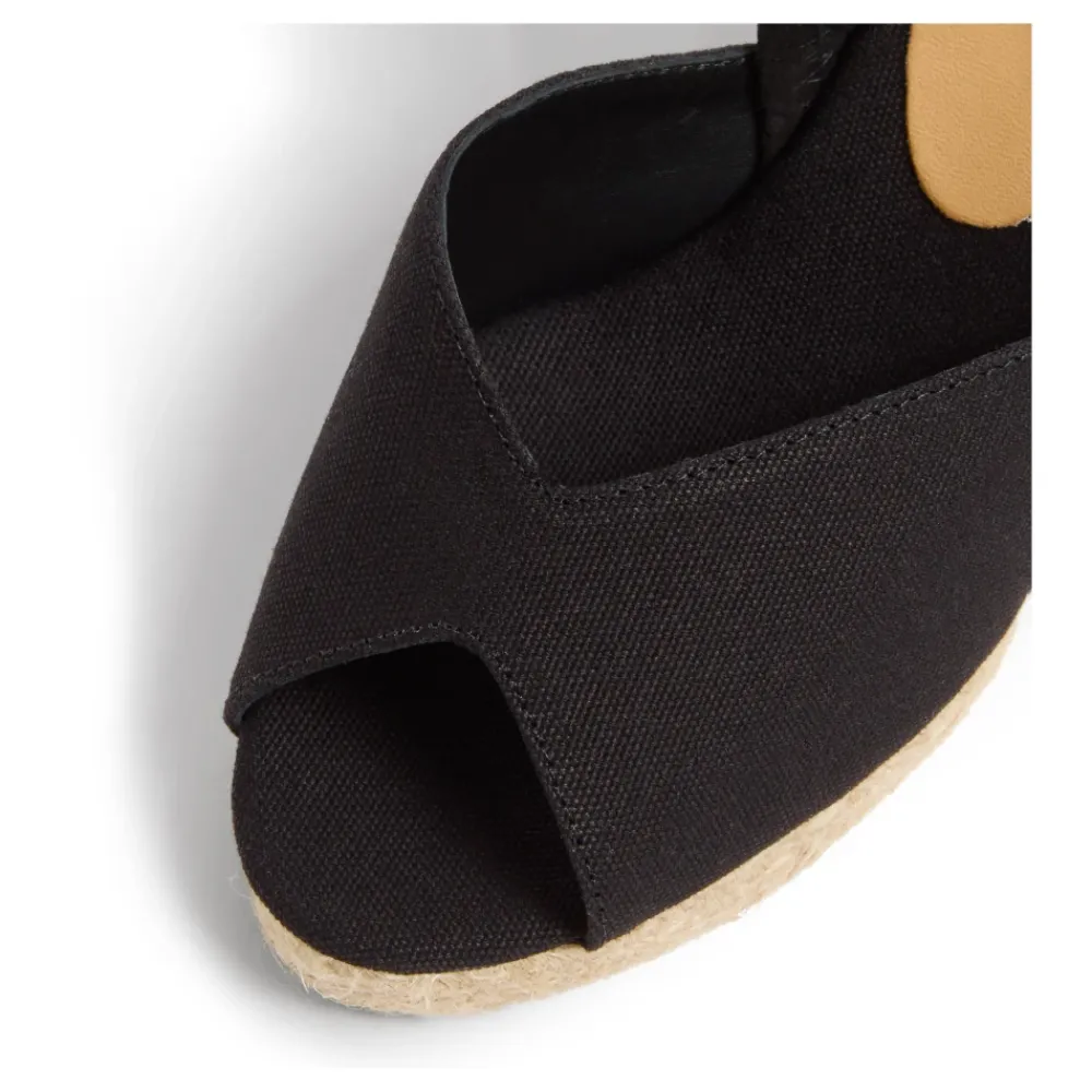 DAMES Castañer Sleehakken^Brisa - katoenen sandalen met 9 cm sleehak.