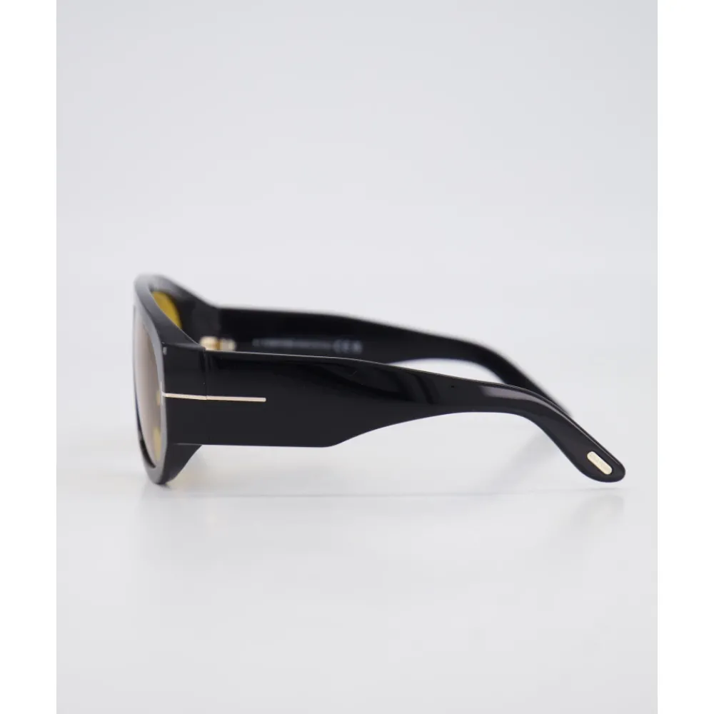 Heren Tom Ford Bronson zonnebril in glanzend