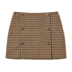 DAMES Twinset Rokken^Bruin Geruite Minirokken