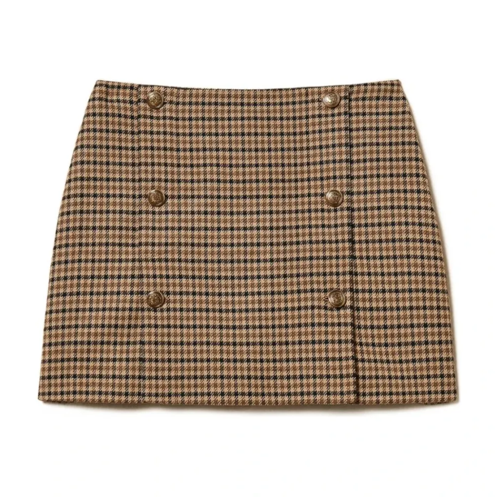 DAMES Twinset Rokken^Bruin Geruite Minirokken