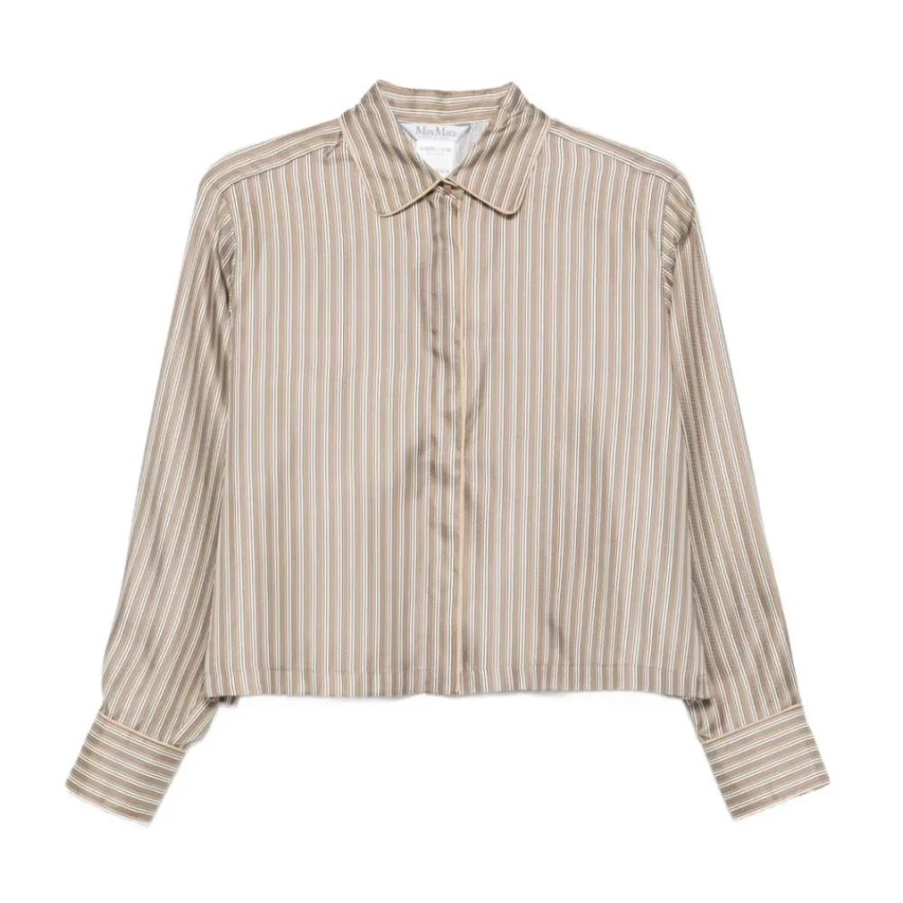 DAMES Max Mara Gestreept Overhemd Lange Mouwen