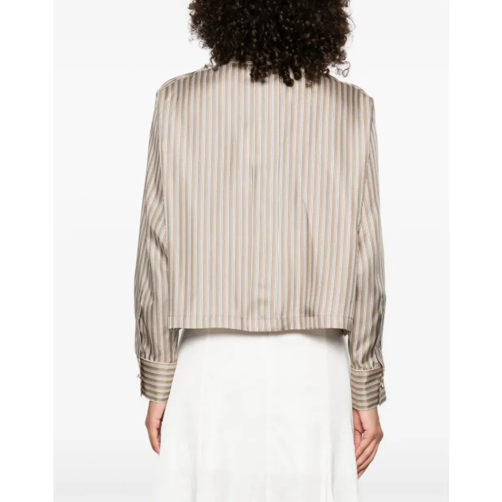 DAMES Max Mara Gestreept Overhemd Lange Mouwen