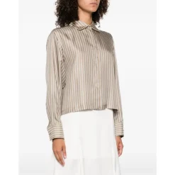 DAMES Max Mara Gestreept Overhemd Lange Mouwen