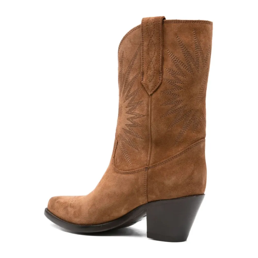 DAMES Golden Goose Laarzen^Leren Geborduurde Cubaanse Haklaarzen